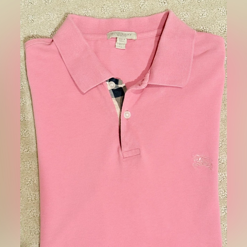 Dark Pink XL Burberry Polo